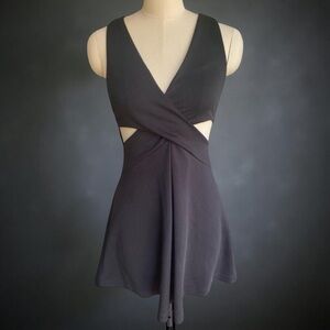 Sexy Express Crisscross Cutout Black Sleeveless Mini Dress